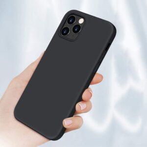 eng pl Silicone Case Soft Flexible Rubber Cover for iPhone 12 Pro Max black 62726 2