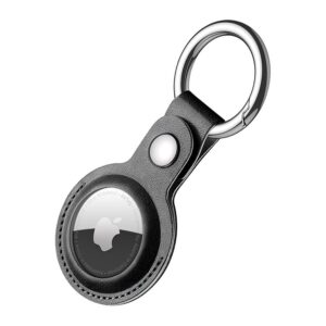 Dux Ducis PU kožni privjesak za ključeve za Apple AirTag crne boje