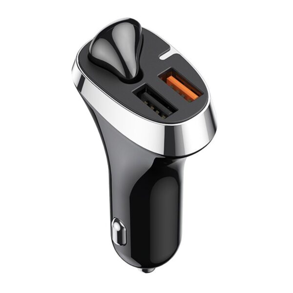 Auto punjač Joyroom s bežičnom slušalicom 2x USB Bluetooth 5.0 30W 2.1 A Quick Charge 3.0 crna