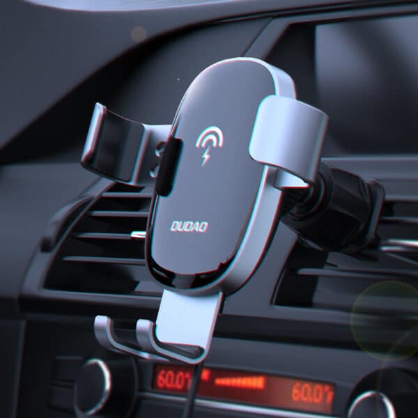 eng pl Dudao 15W Wireless Qi Charger Gravity Car Holder for Air Vent Grille Black F3PRO 74375 6