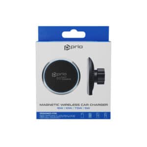 Prio Fast Charge magnetski bežični auto punjač 15W (USB C) crni - Image 3