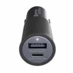 Prio auto punjač za brzo punjenje 100 W PD (USB C) + 22,5 W (USB A) crni