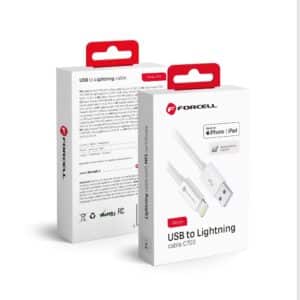 FORCELL kabel USB A na Lightning 8-pinski MFi 2.4A/5V 12W C703 1m bijeli