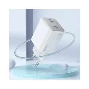 HOCO zidni punjač 2 x tip C + kabel tip C do Lightning PD QC 45W GaN N42 bijeli - Image 3