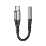 Hoco LS33 AUX priključak 3,5 mm na USB C adapter sivi