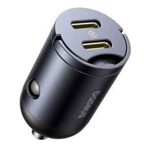 Auto punjač Baseus Tiny Star 30W 3A 2 x USB-C crni
