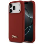 Guess MagSafe maska s metalnim logom i natpisom (GUHMP17LSMBSLM) za iPhone 17 Pro - magenta