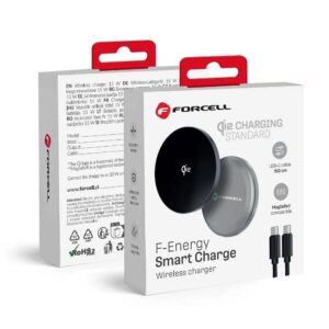 Forcell F-Energy Smart Charge USB C Qi2 15W MagSafe kompatibilan punjač s odvojivim kabelom od 150cm -srebrni