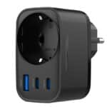 Zidni punjač HAVIT UC142 30W 3A 1 x USB-A - 2 x USB-C - 1 x Schuko crni