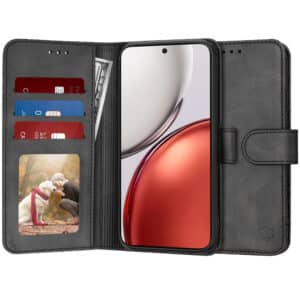 Techsuit Diary Book preklopna maska za Honor Magic8 Lite -crna