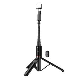 Selfie stick tronožac s bežičnim daljinskim upravljačem + LED svjetlom Hoco K34 crni